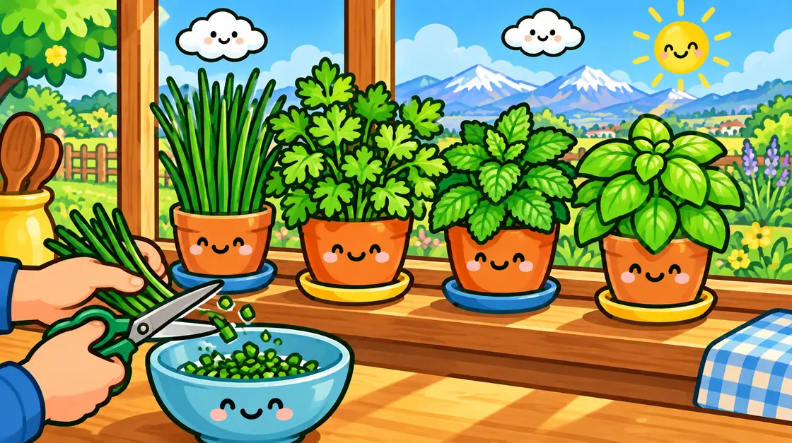Aromáticas en la ventana de la cocina: cuáles resisten en interior