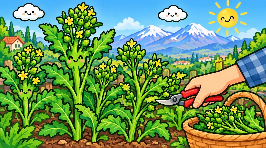 Brocoleto: tallos, hojas y botones de cosecha rápida