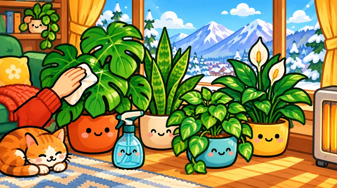 Cuidado de plantas de interior en invierno: menos agua, más luz, sin frío