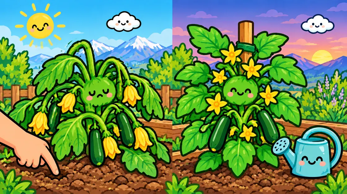 Planta que se marchita al sol: calor, sed o raíz dañada